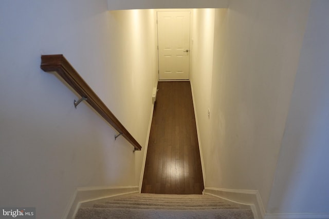 178 Creekside Way, Burlington, NJ 08016 - stairs with hardwood / wood-style floors and baseboards