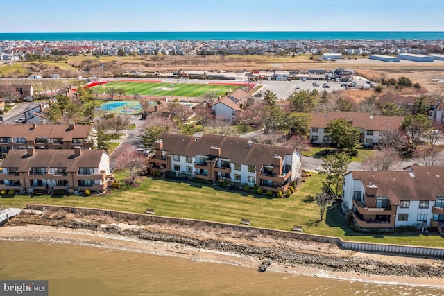 bird's eye view of a nearby body of water