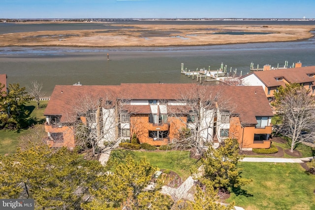 view from above of property featuring a large body of water