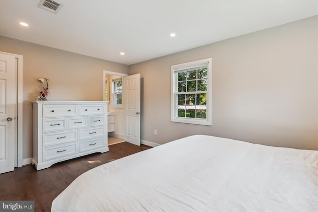 101 Oakmont Ct NE, Vienna, VA 22180 - bedroom featuring dark wood-style floors, baseboards, and recessed lighting