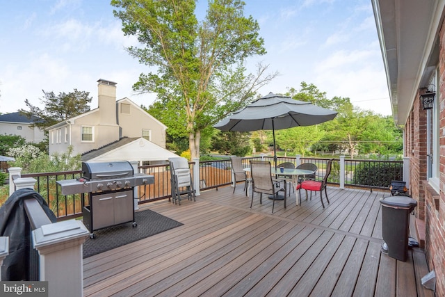 101 Oakmont Ct NE, Vienna, VA 22180 - wooden terrace featuring area for grilling and outdoor dining area