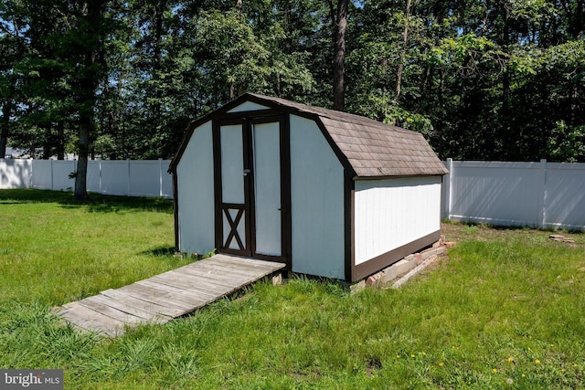 view of shed