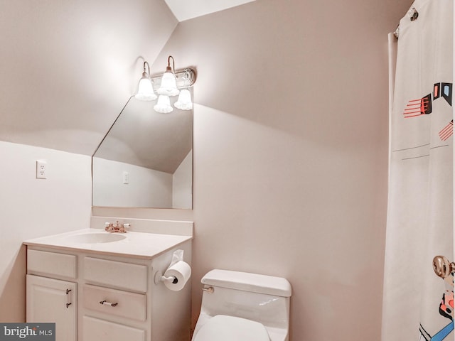 26 Bellchase Ct Unit B, Pikesville, MD 21208 - full bath featuring toilet, vanity, and lofted ceiling