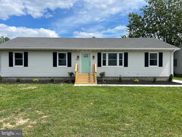 54 Bryan Dr, Rehoboth Beach, DE 19971 - view of front of property featuring entry steps, a front yard, and a shingled roof