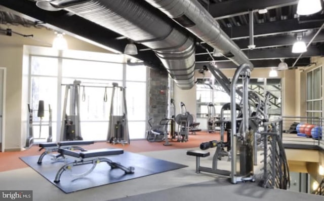 workout area with healthy amount of natural light