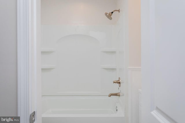 108 Wesley Chapel Dr, Edinburg, VA 22824 - full bathroom featuring shower / bath combination and wainscoting