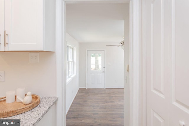 108 Wesley Chapel Dr, Edinburg, VA 22824 - hall featuring wood finished floors and baseboards