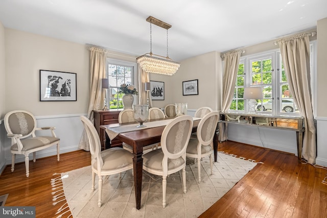 dining room featuring wood-type flooring