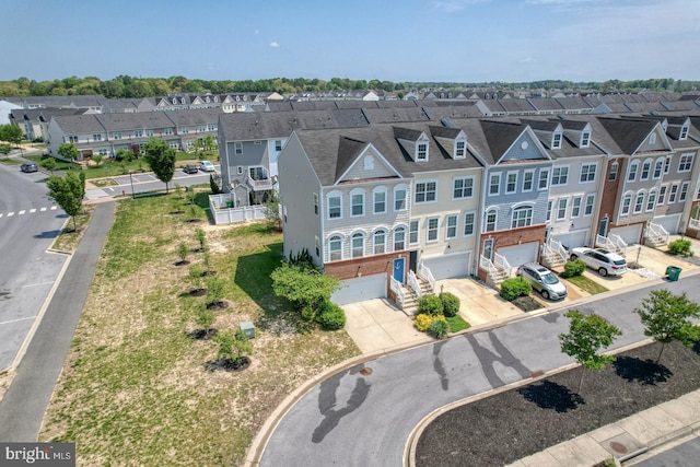 bird's eye view with a residential view
