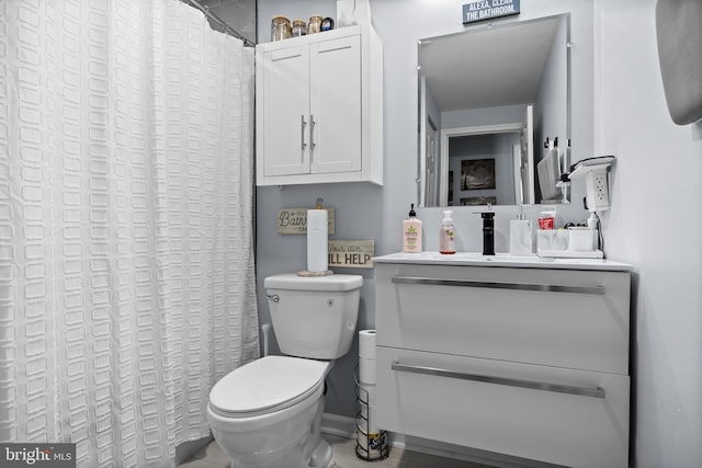 1694 Atkins Ave, Thorofare, NJ 08086 - bathroom featuring toilet, vanity, and a shower with shower curtain