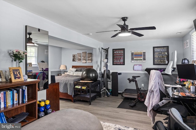 1694 Atkins Ave, Thorofare, NJ 08086 - bedroom with wood finished floors and ceiling fan