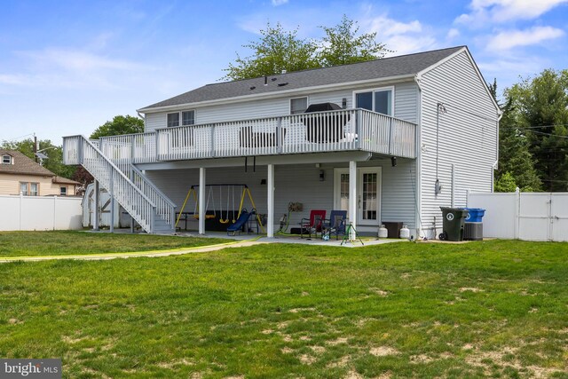 1694 Atkins Ave, Thorofare, NJ 08086 - back of property featuring a deck, a patio, and stairs
