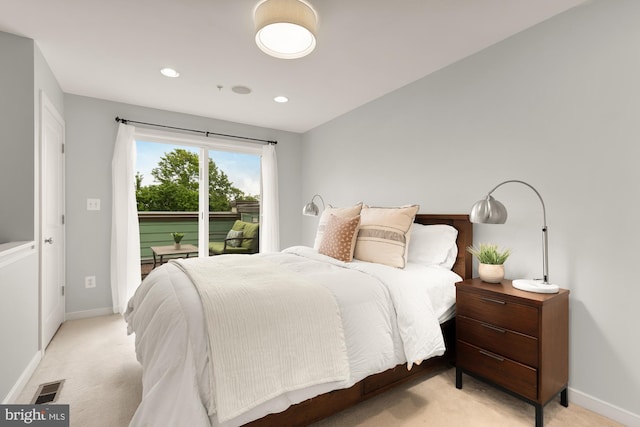 631 Regent Pl NE, Washington, DC 20017 - bedroom featuring access to outside, light colored carpet, baseboards, and recessed lighting