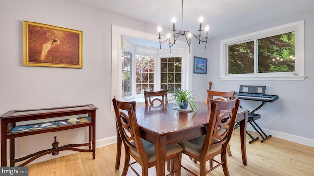 100 Lakeview Dr, Ridley Park, PA 19078 - dining space featuring baseboards, a notable chandelier, and light wood finished floors