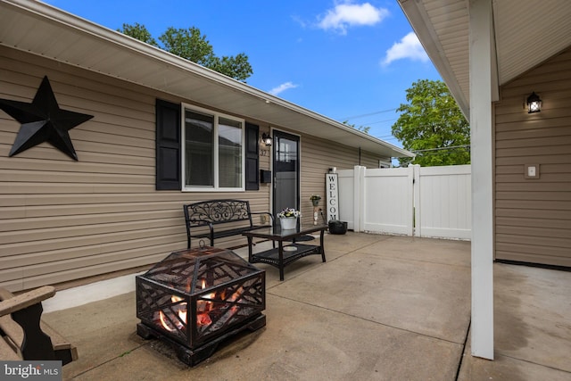 37 Graceful Ln, Levittown, PA 19055 - view of patio featuring an outdoor fire pit and fence
