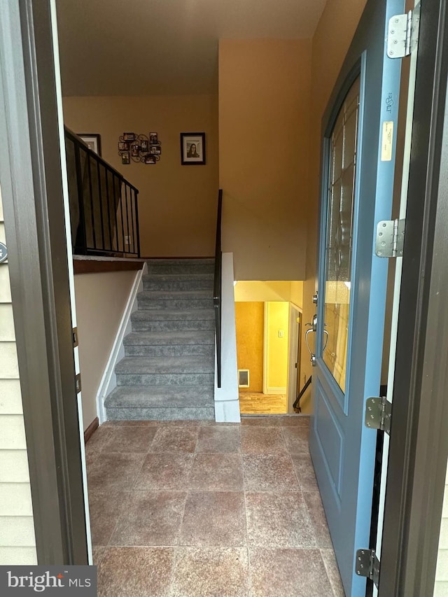 stairs with baseboards