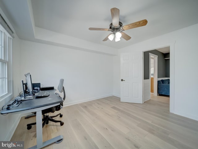 1782 Shaftsbury Ave, Crofton, MD 21114 - office with light wood-style floors, healthy amount of natural light, ceiling fan, and baseboards