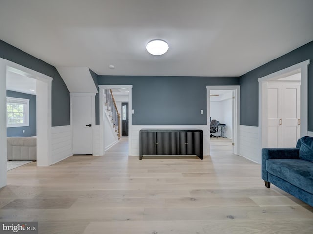 1782 Shaftsbury Ave, Crofton, MD 21114 - corridor with wainscoting, stairway, and wood finished floors