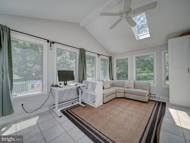 1782 Shaftsbury Ave, Crofton, MD 21114 - sunroom / solarium featuring healthy amount of natural light, tile patterned flooring, and a skylight