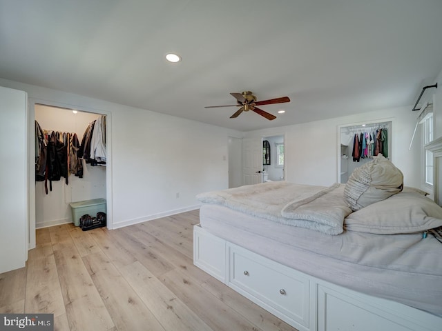 1782 Shaftsbury Ave, Crofton, MD 21114 - bedroom featuring a spacious closet, recessed lighting, light wood-type flooring, baseboards, and a closet