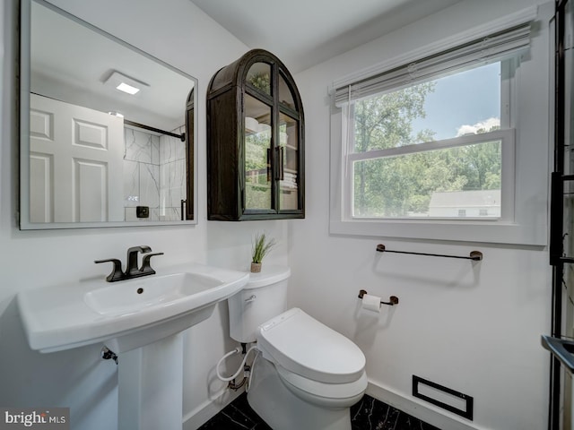 1782 Shaftsbury Ave, Crofton, MD 21114 - full bathroom featuring toilet, baseboards, and a shower