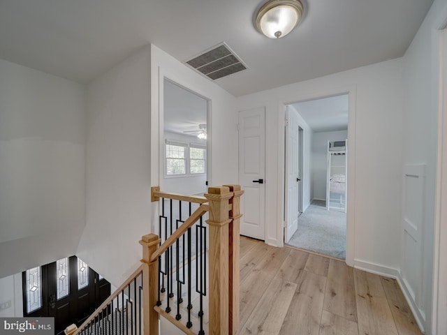 1782 Shaftsbury Ave, Crofton, MD 21114 - hall featuring an upstairs landing, light wood-style floors, and baseboards