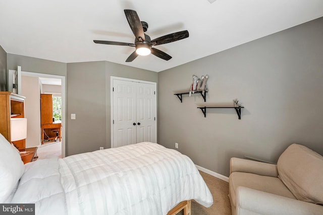 21591 Awbrey Pl, Broadlands, VA 20148 - carpeted bedroom with baseboards, a closet, and ceiling fan