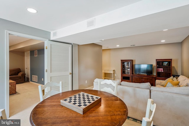 21591 Awbrey Pl, Broadlands, VA 20148 - dining space featuring carpet flooring, recessed lighting, and baseboards