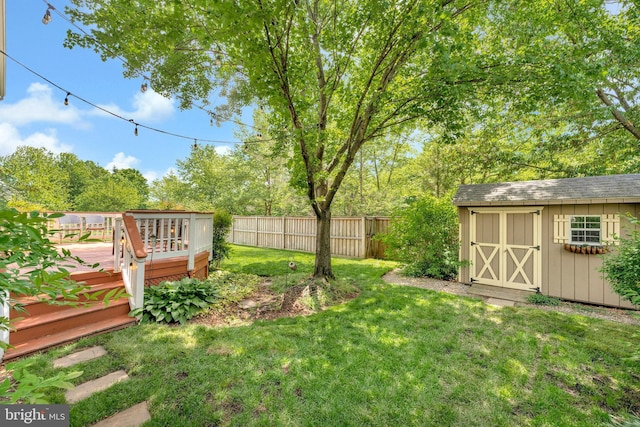 21591 Awbrey Pl, Broadlands, VA 20148 - view of yard with a storage shed, an outbuilding, and a deck