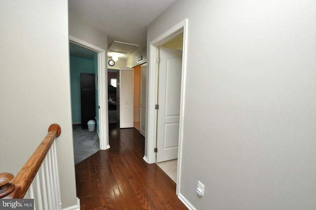 208 Starboard Way, Mount Laurel, NJ 08054 - corridor with attic access, hardwood / wood-style floors, and an upstairs landing