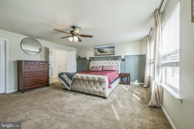 31 Walters Way, Dover, DE 19904 - bedroom with carpet floors, ceiling fan, and wainscoting