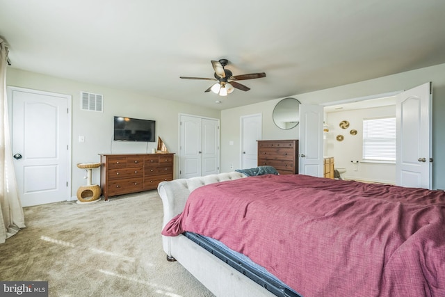 31 Walters Way, Dover, DE 19904 - carpeted bedroom with a ceiling fan, a closet, and ensuite bathroom