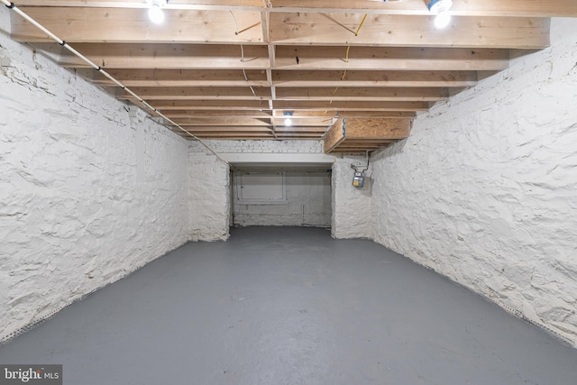 view of unfinished below grade area