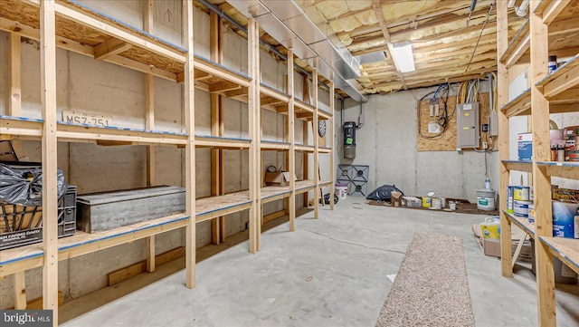 storage room with electric panel