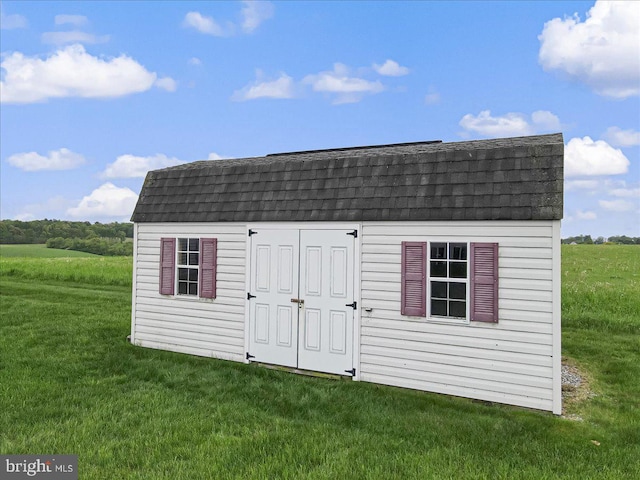 view of shed