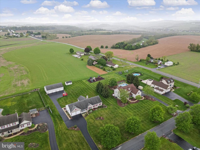 aerial overview of property's location with rural landscape