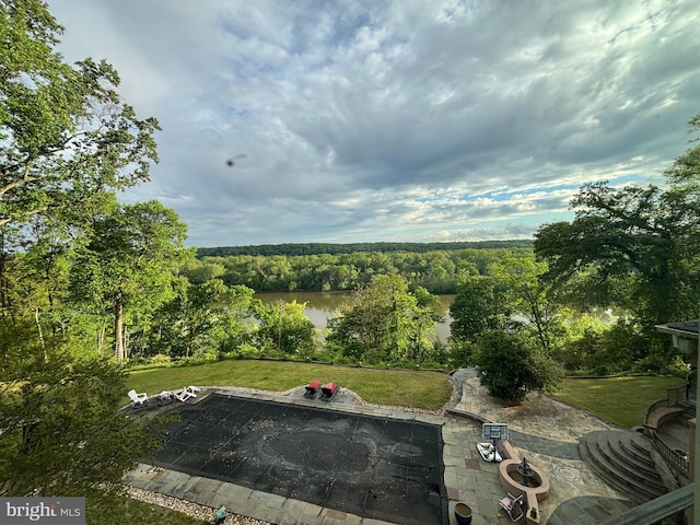 11500 Springridge Rd, Potomac, MD 20854 - view of grassy yard featuring a view of trees and a water view