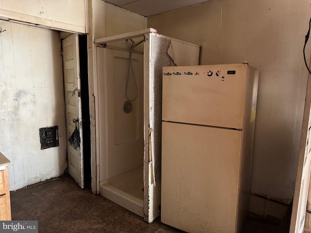 531 N 63rd St, Philadelphia, PA 19151 - bathroom with unfinished concrete floors and a stall shower