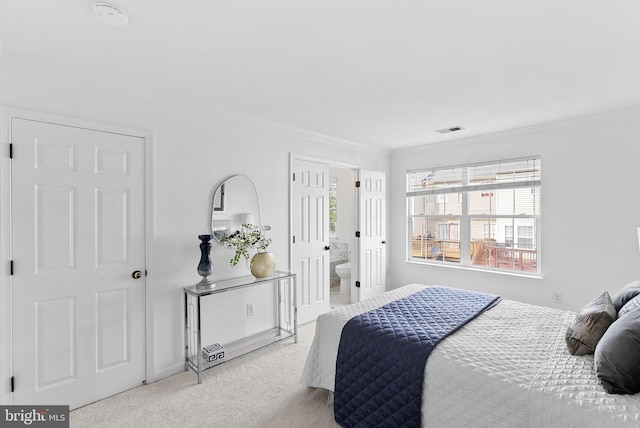 2505 Wheat Meadow Ct, Herndon, VA 20171 - carpeted bedroom with ornamental molding, baseboards, and ensuite bathroom