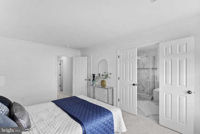 2505 Wheat Meadow Ct, Herndon, VA 20171 - bedroom featuring light carpet, ornamental molding, and ensuite bathroom