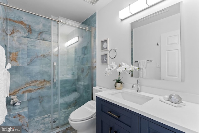 2505 Wheat Meadow Ct, Herndon, VA 20171 - bathroom featuring toilet, vanity, and a stall shower
