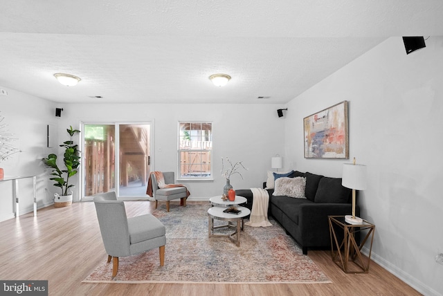 2505 Wheat Meadow Ct, Herndon, VA 20171 - living room featuring wood finished floors, plenty of natural light, baseboards, and a textured ceiling