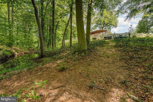 view of yard with fence
