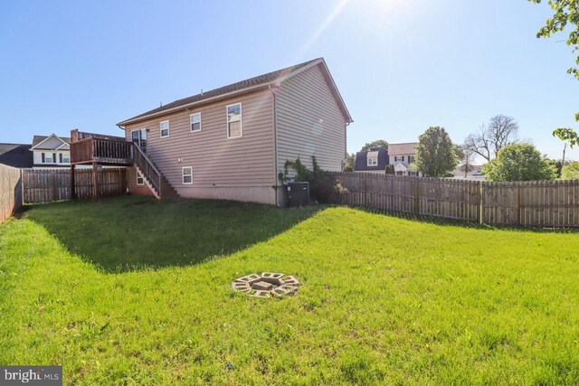 230 Jewel Dr, York, PA 17404 - rear view of house with stairs, a deck, and cooling unit