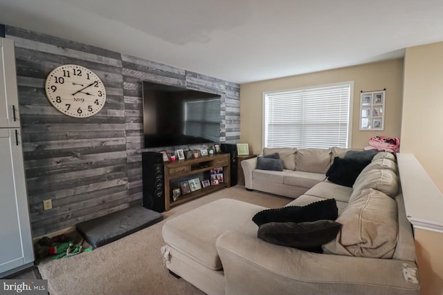 230 Jewel Dr, York, PA 17404 - carpeted living room featuring an accent wall