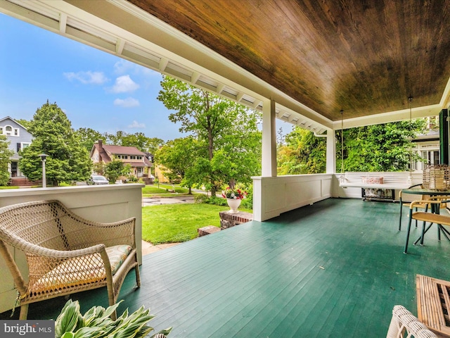 view of patio featuring a porch