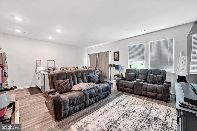305 Maple Run Dr, York, PA 17404 - living area with wood finished floors, recessed lighting, and baseboards