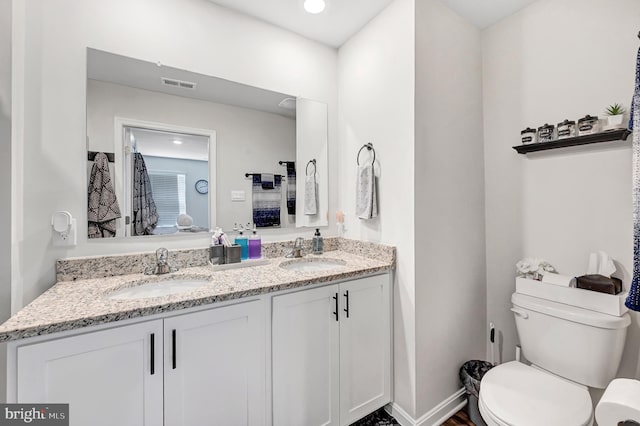 305 Maple Run Dr, York, PA 17404 - full bath with toilet, double vanity, and baseboards