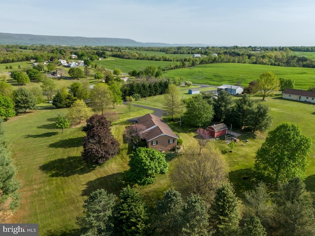 drone / aerial view with a rural view