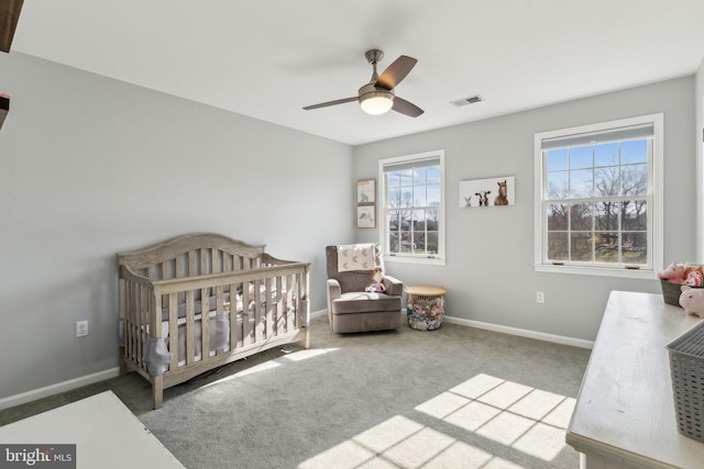 2994 Hope Mill Ln, Adamstown, MD 21710 - carpeted bedroom featuring baseboards, a nursery area, and visible vents